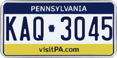 PA license plate KAQ3045