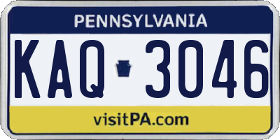 PA license plate KAQ3046