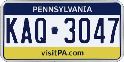 PA license plate KAQ3047