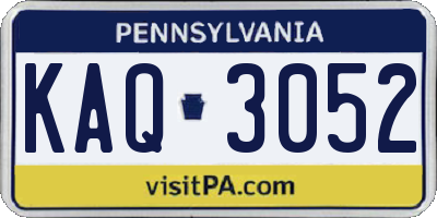 PA license plate KAQ3052