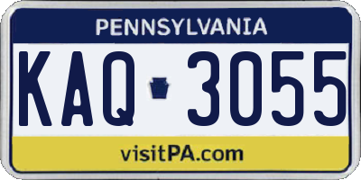 PA license plate KAQ3055