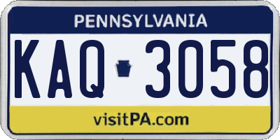 PA license plate KAQ3058