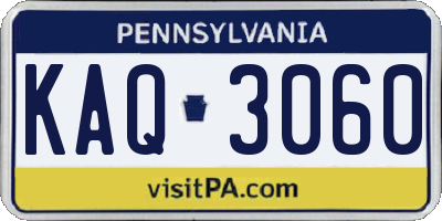 PA license plate KAQ3060