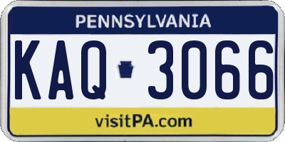 PA license plate KAQ3066