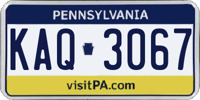 PA license plate KAQ3067