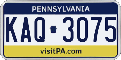 PA license plate KAQ3075