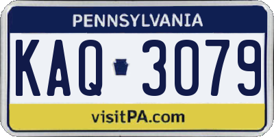 PA license plate KAQ3079