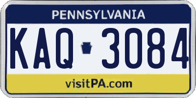 PA license plate KAQ3084