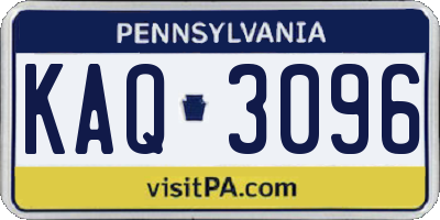PA license plate KAQ3096