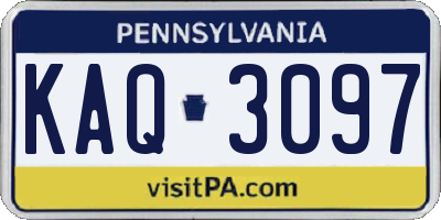 PA license plate KAQ3097