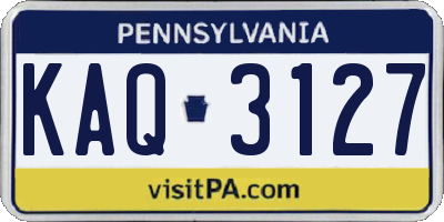 PA license plate KAQ3127