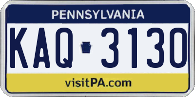 PA license plate KAQ3130