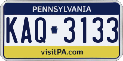 PA license plate KAQ3133