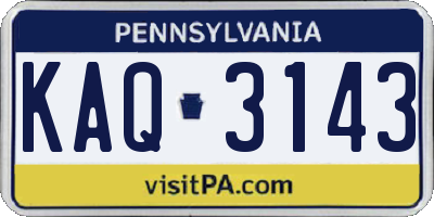 PA license plate KAQ3143