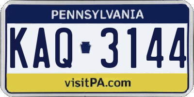 PA license plate KAQ3144