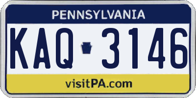 PA license plate KAQ3146