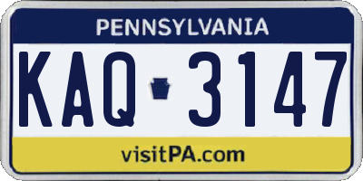 PA license plate KAQ3147