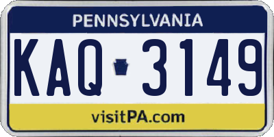 PA license plate KAQ3149