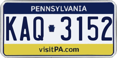 PA license plate KAQ3152