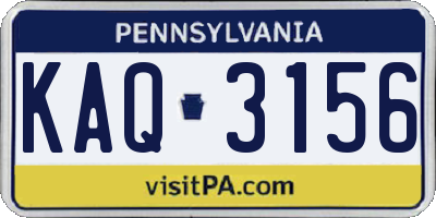 PA license plate KAQ3156