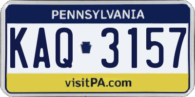 PA license plate KAQ3157