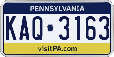 PA license plate KAQ3163