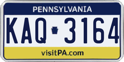 PA license plate KAQ3164