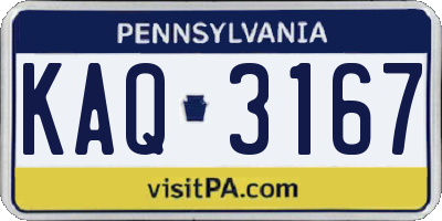 PA license plate KAQ3167