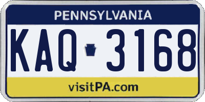 PA license plate KAQ3168