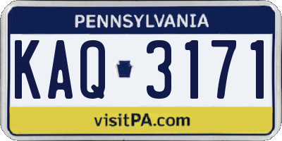 PA license plate KAQ3171
