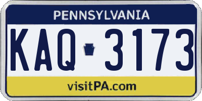 PA license plate KAQ3173