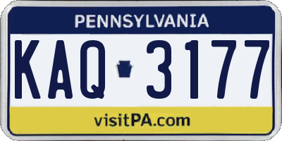 PA license plate KAQ3177