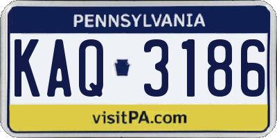 PA license plate KAQ3186