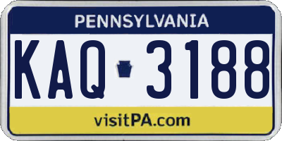 PA license plate KAQ3188