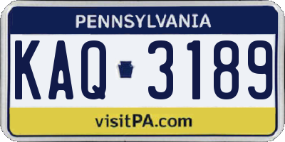 PA license plate KAQ3189