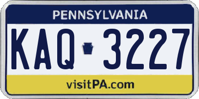 PA license plate KAQ3227