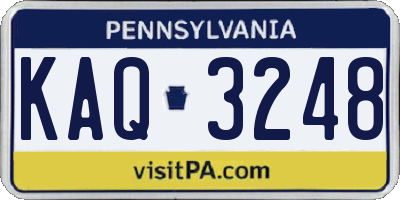 PA license plate KAQ3248