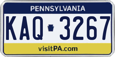 PA license plate KAQ3267