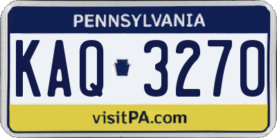 PA license plate KAQ3270