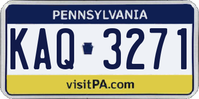 PA license plate KAQ3271