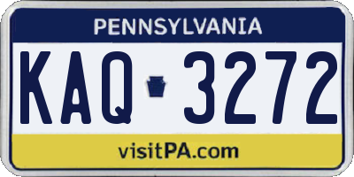 PA license plate KAQ3272