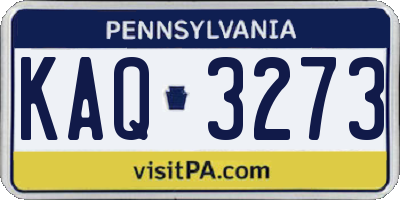 PA license plate KAQ3273