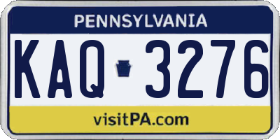 PA license plate KAQ3276