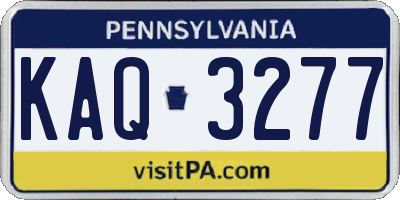 PA license plate KAQ3277