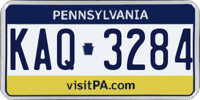 PA license plate KAQ3284