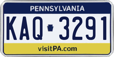 PA license plate KAQ3291