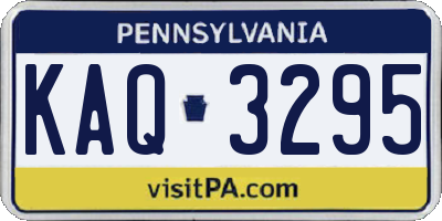 PA license plate KAQ3295