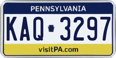 PA license plate KAQ3297