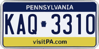 PA license plate KAQ3310
