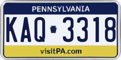 PA license plate KAQ3318